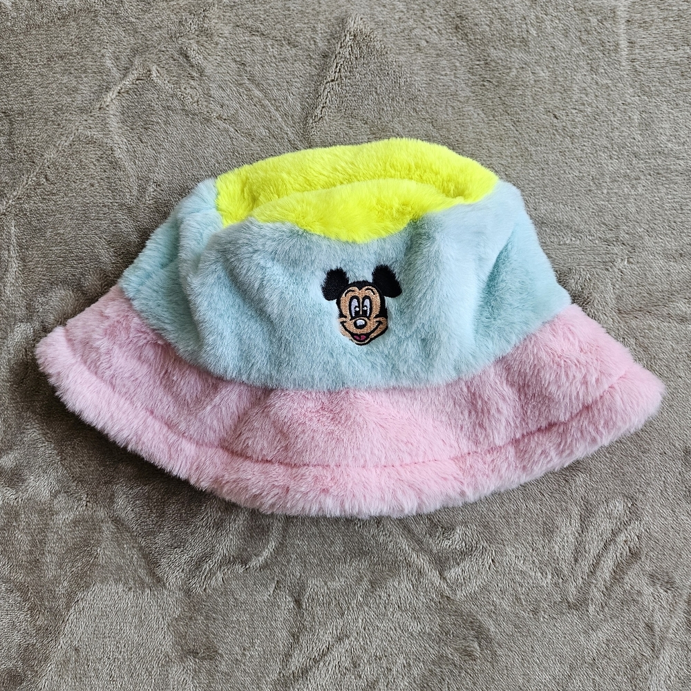 Disney Mickey Pastel Furry Bucket Hat, OS